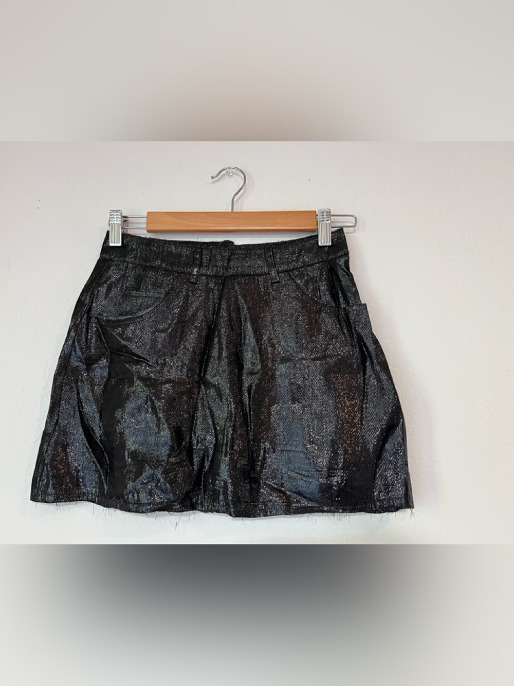 VTg Tripp NYC Skirt Rocket Label Black Metallic 80s/90s Size XS/S Goth